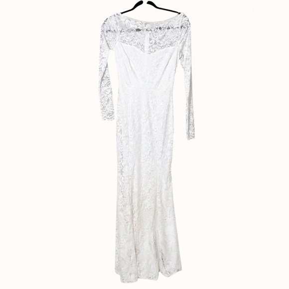 Lulus Farida White Lace Long Sleeve Maxi Dress White XXS NWT Victorian Formal - Picture 4 of 15